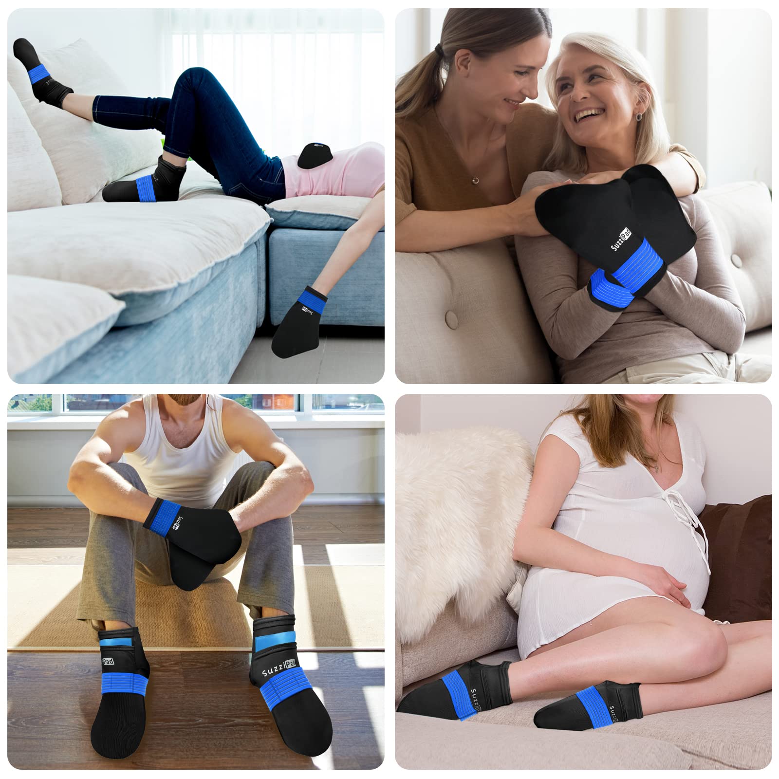 Amazon.com: SuzziPad 足部冰袋冷卻襪和冷手套適用於化療,化療舒適物品